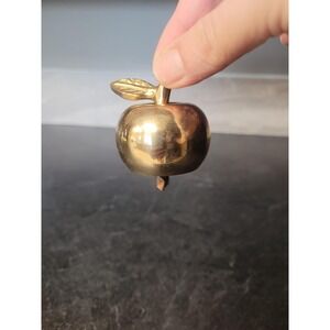 Vintage Solid Brass Apple Bell Decorative Fruit Desk Classic Brass Home Decor